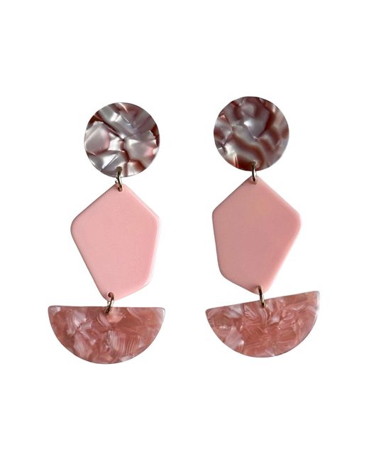 CLOSET REHAB Pink Pendulum Drop Earrings