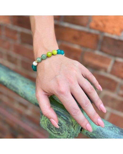 Farra Green Candy Color Natural Jade Gemstone Adjustable Bracelet