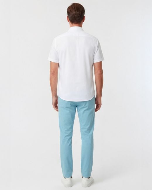 Lords of Harlech Blue Jack Flat Front Pant for men