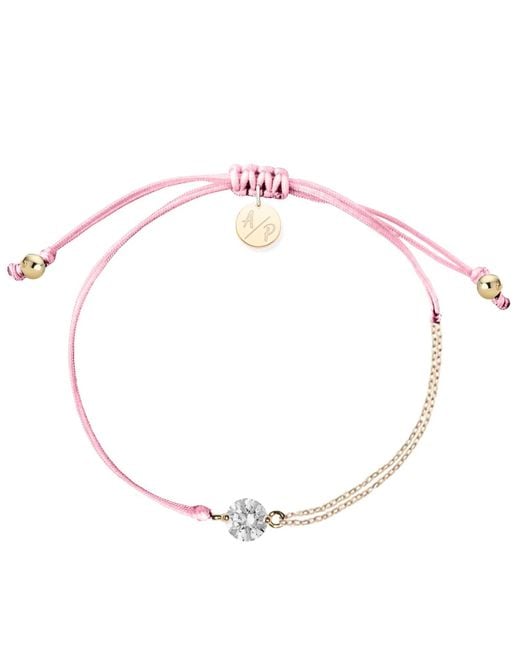 Adriana Pappas Designs Pink Cz Solitaire Bracelet On Colored Cord