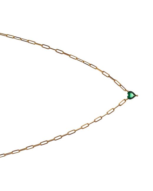 Ebru Jewelry Metallic Emerald Heart Minimalist Necklace