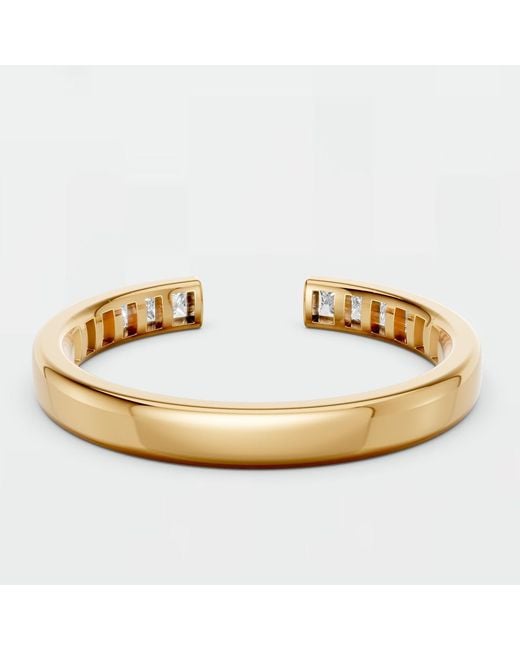 Aya Fine Jewelry Metallic Princess Cut Lab Diamond Open Wedding Band Ring