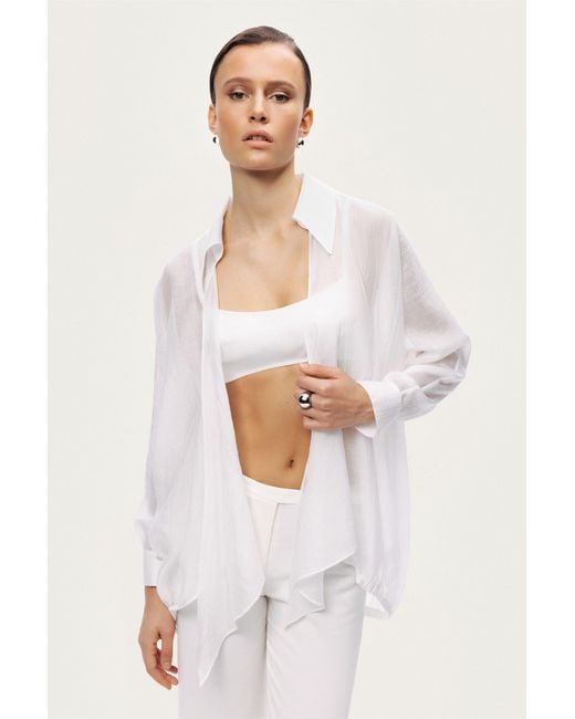 Nocturne White Neutrals Tie-Detail Shirt