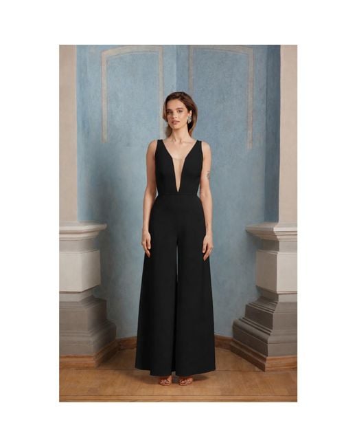 Nomi Fame Black Primrose Deep V-Neck Palazzo Jumpsuit