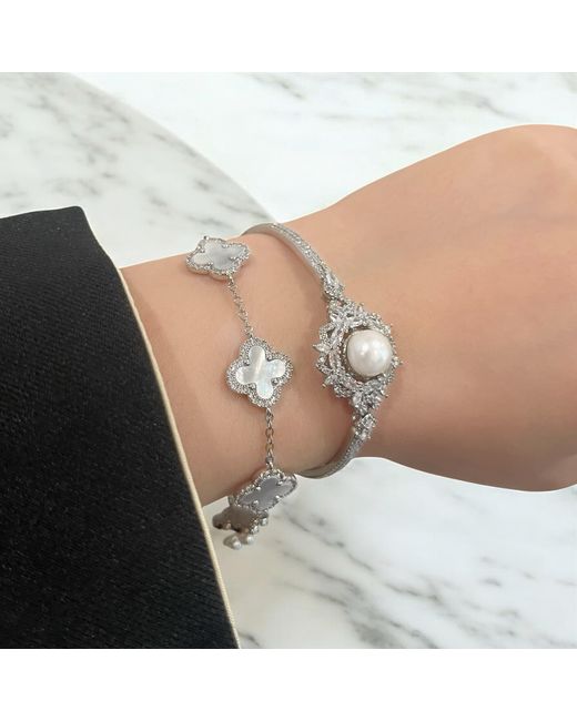 Ninemoo White Fleur De Givre Adjustable Bracelet