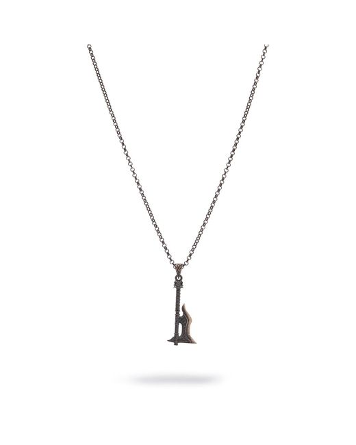 Ebru Jewelry Metallic Warrior's Flame Axe Necklace for men