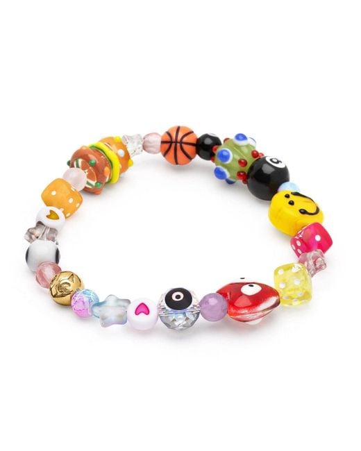 Nialaya Blue Happy Life Beaded Bracelet for men