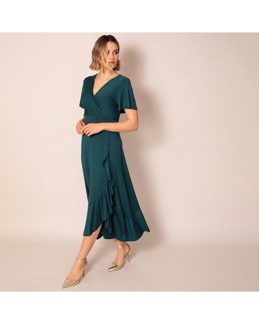 Alie Street London Green Waterfall Dress Petite Pine