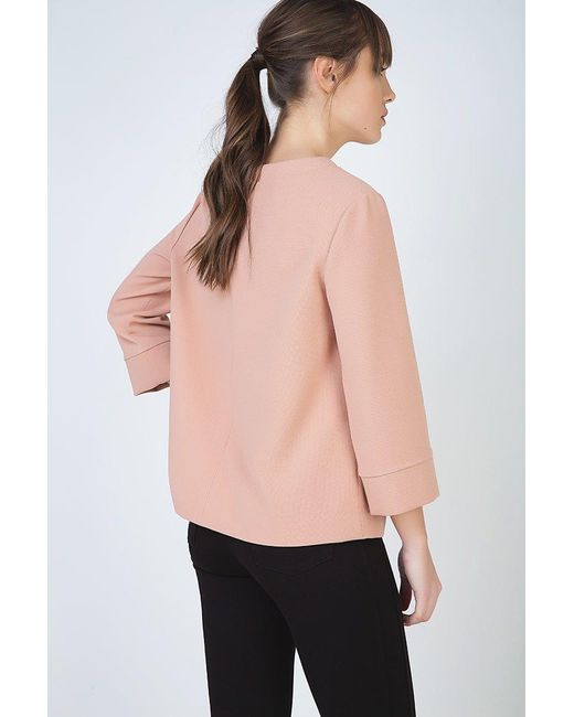 Conquista Pink Rose Boat Neck Top By Fashion