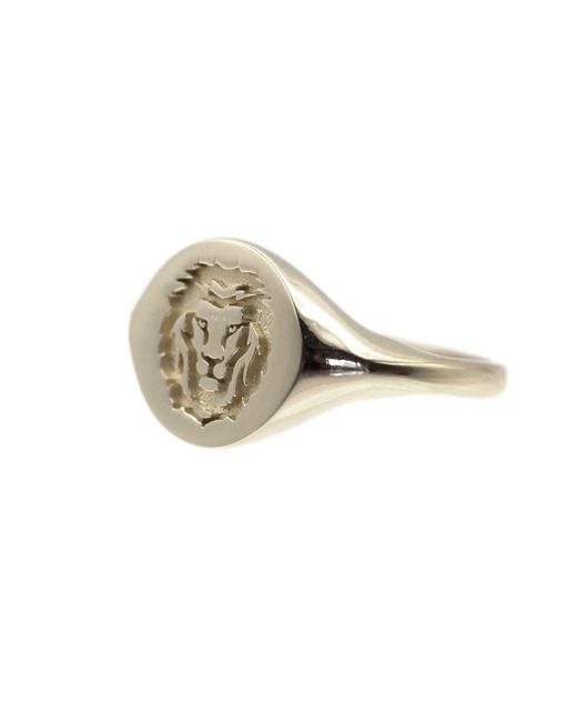 VicStoneNYC Fine Jewelry Metallic Lion Signet Solid Ring for men