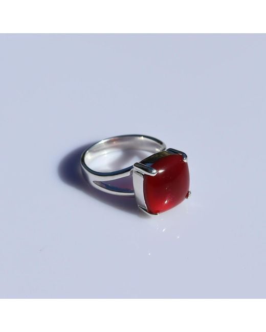 FV Jewellery Red La Stèle Carnelian & Square Ring