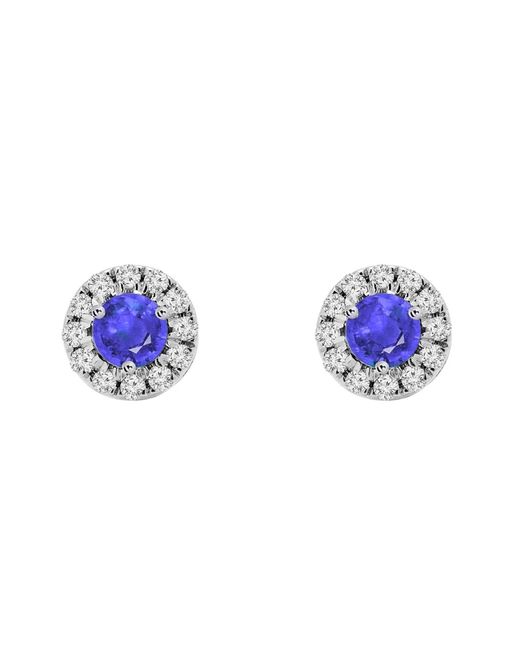 Augustine Jewels Blue Birthstone Halo Earrings
