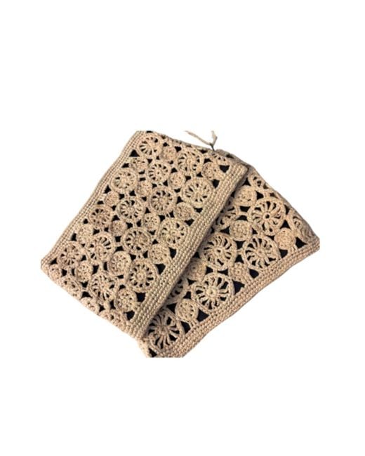 Zanatany Concepts Natural Neutrals Rond Raffia Pouch