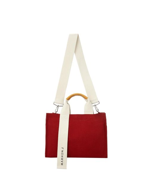 MARHEN.J Red Canvas Tote Bag
