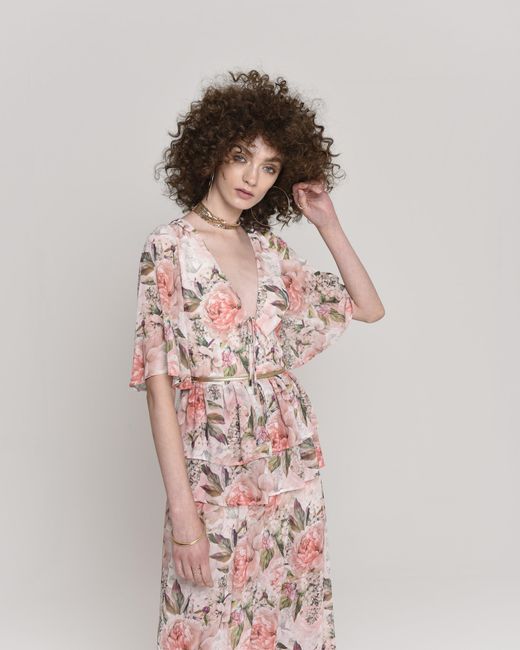 NEVA Pink Ofelia Elegant Floral Maxi Dress