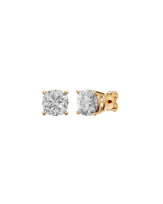 Aya Fine Jewelry White 3.14 Ct Cushion Cut Lab Diamond Stud Earrings