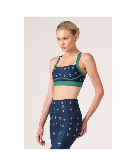 Jessie Zhao New York Green Emerald Echo Reversible Racerback Sports Bra