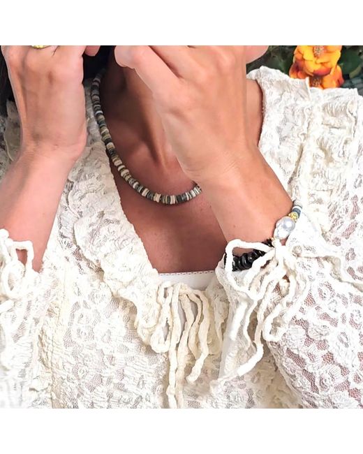 Farra Metallic Tourmaline And Shell With Baroque Pearl Bracelet