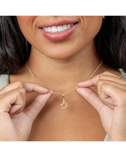 Lily Charmed Metallic Plated Open Star Necklace