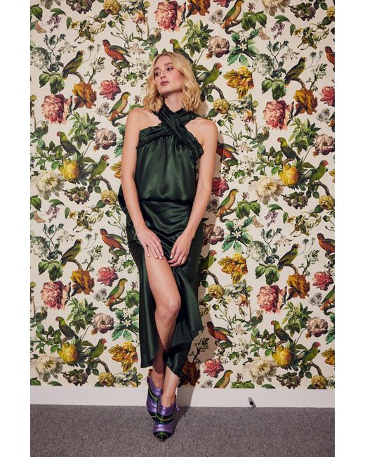 Lindsay Nicholas New York Green Jackie Criss Cross Top