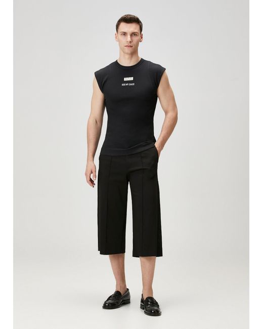 Pcfg Black Rib Tank Top With Patch for men