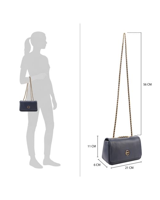 Paul Costelloe Blue Moxie Leather Crossbody Bag