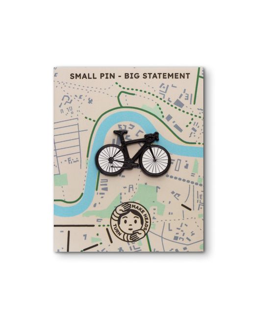 Make Heads Turn Black Enamel Pin Bicycle