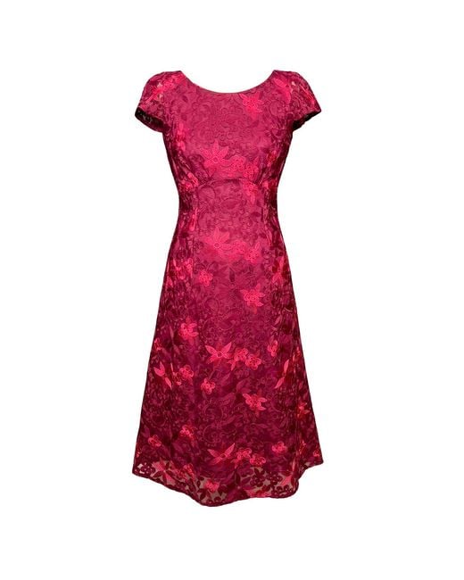 Alie Street London Red Charlotte Lace Dress Azalea
