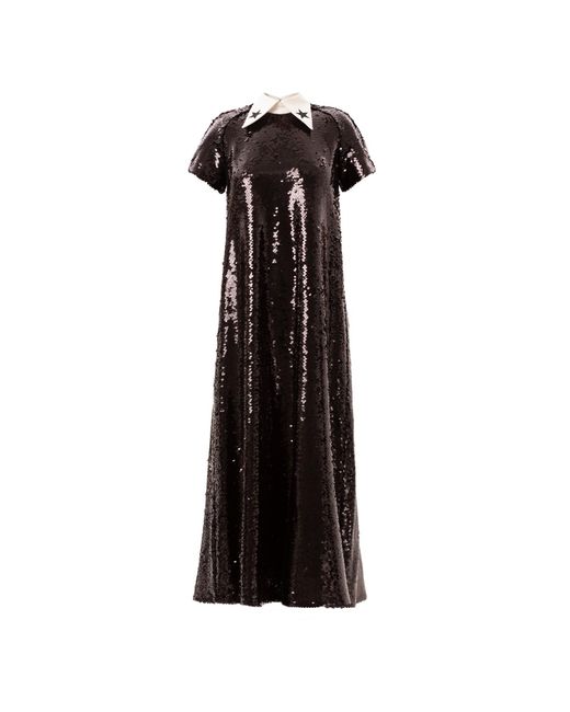 Julia Allert Black Sequin Evening Gown Long Dress Lyst Australia 1051