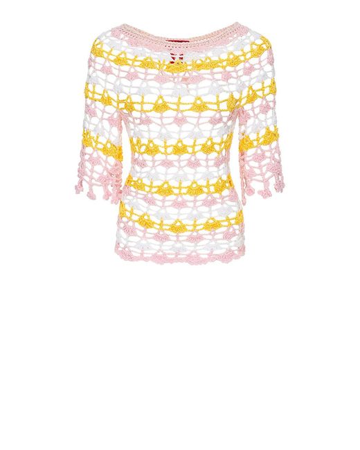 Andreeva Multicolor Bird Of Paradise Handmade Crochet Top