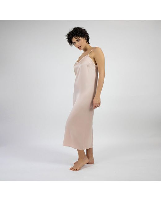 Nokaya Natural Silk Dreamscape Long Slip Dress Transcendent Pink
