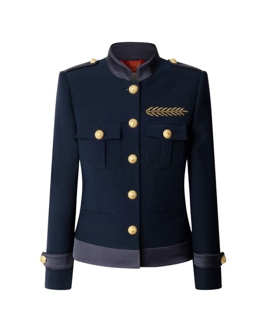 The Extreme Collection Blue Military Jacket With Embroidery