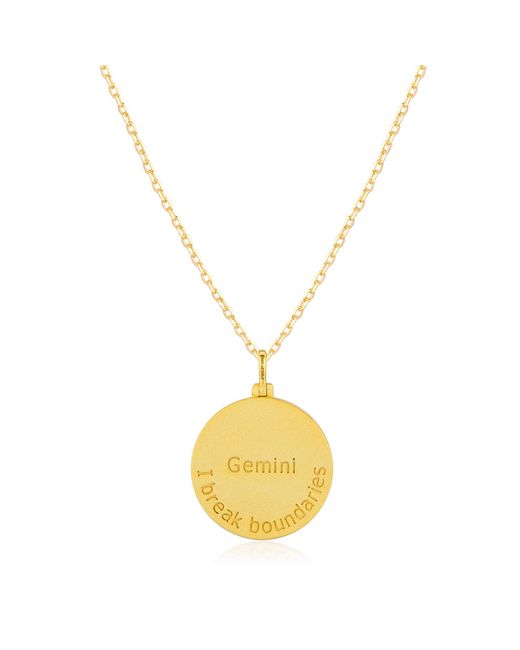 Azura Jewelry New York Metallic Gemini Zodiac Mantra Necklace Vermeil