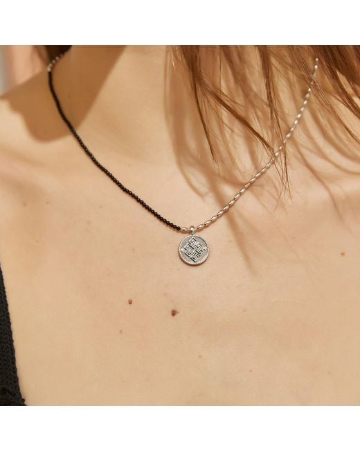 Aurozia Metallic Three Charms Venus Bound The Endless Love Knot Crystal Beaded Necklace Agate