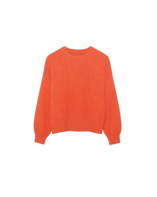 Yumi' Red Heart Knit Relaxed Jumper