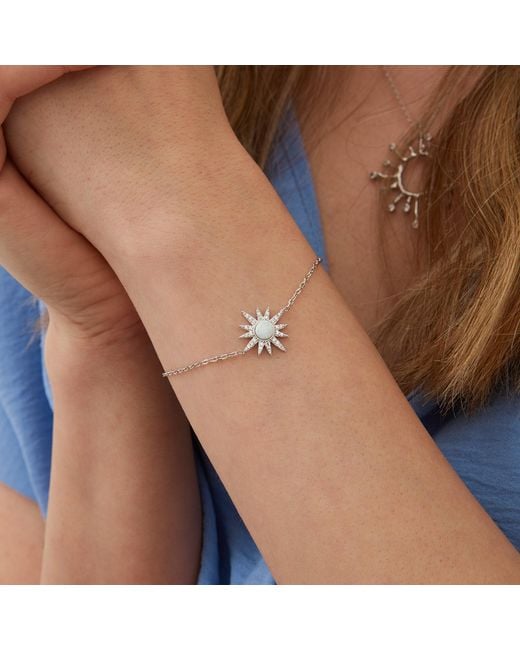 Spero London Metallic Opal Sun Sterling Bracelet