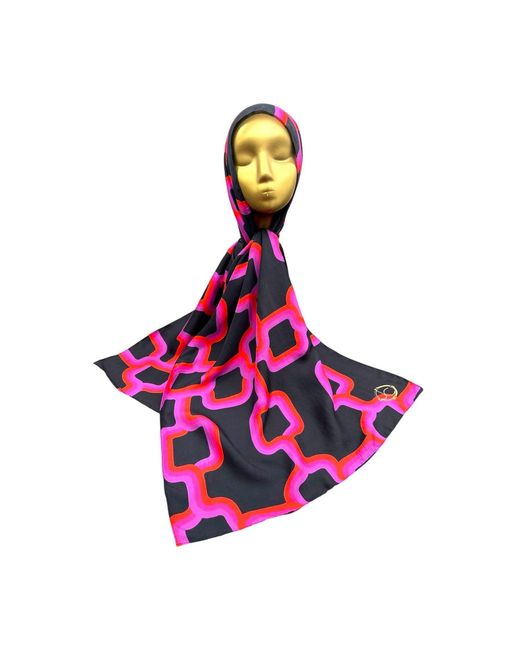 Julia Clancey Pink Link Silk Scarf