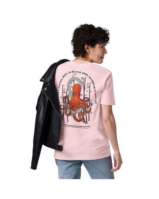 Anchor and Crew Pink Cotton Octopus Another Good Day Organic Cotton T-Shirt
