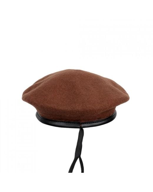 DAVID WEJ Brown Wickliffe Wool Beret – for men