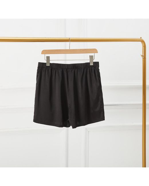 Soft Strokes Silk Black Pure Mulberry Silk Boxers for men