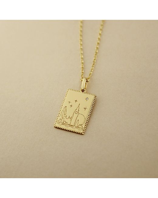 Janus Edinburgh Metallic Vermeil London Landmarks Postcard Necklace