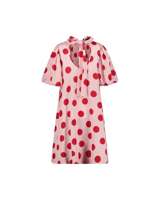 Palingénésie Red Pauline Polka Dots Dress