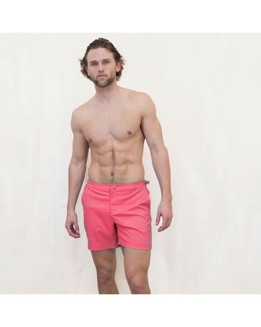 Lords of Harlech Red Pool Oxford Swim Short for men