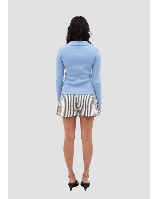 Manuela Cabrales Gray Heliconia Block Print Mini Skort