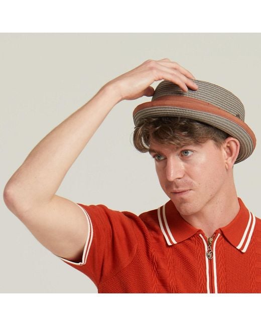 Dasmarca Hats Brown Dasmarca Rico Summer Telescope Crown Lightweight Breathable Rude-Boy Mod Porkpie Hat for men