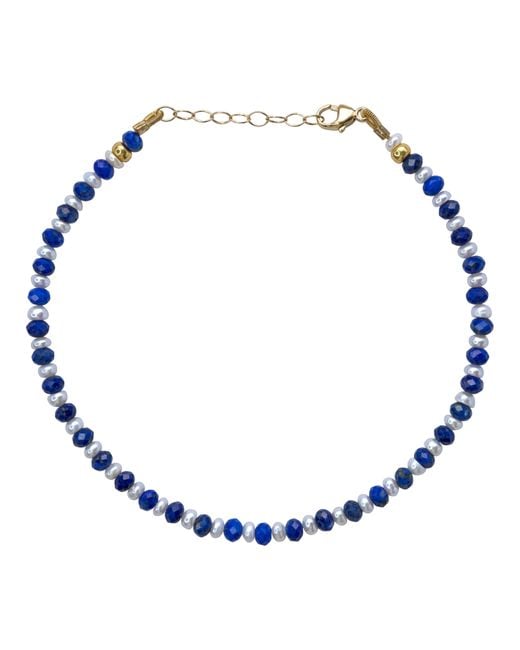 Bombyx House Blue Lapis Lazuli Pearl Alternating Bracelet