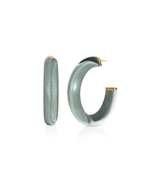 Gold & Honey Green Medium Illusion Hoops