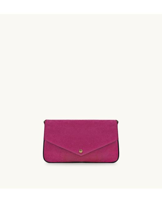 Apatchy London Purple The Munro Hot Suede Shoulder Bag