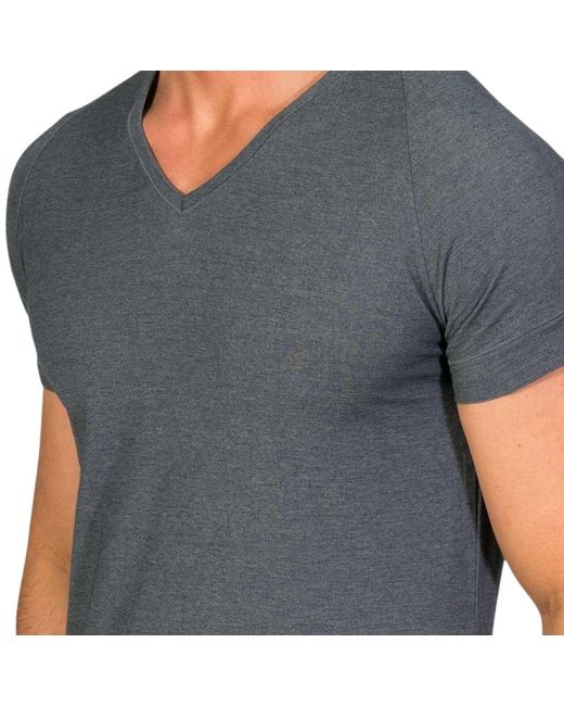 Zd - Zero Defects Blue Ranglan V-Neck T-Shirt for men
