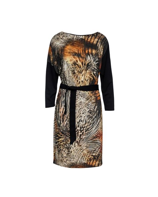 Conquista Black Animal Print Dress